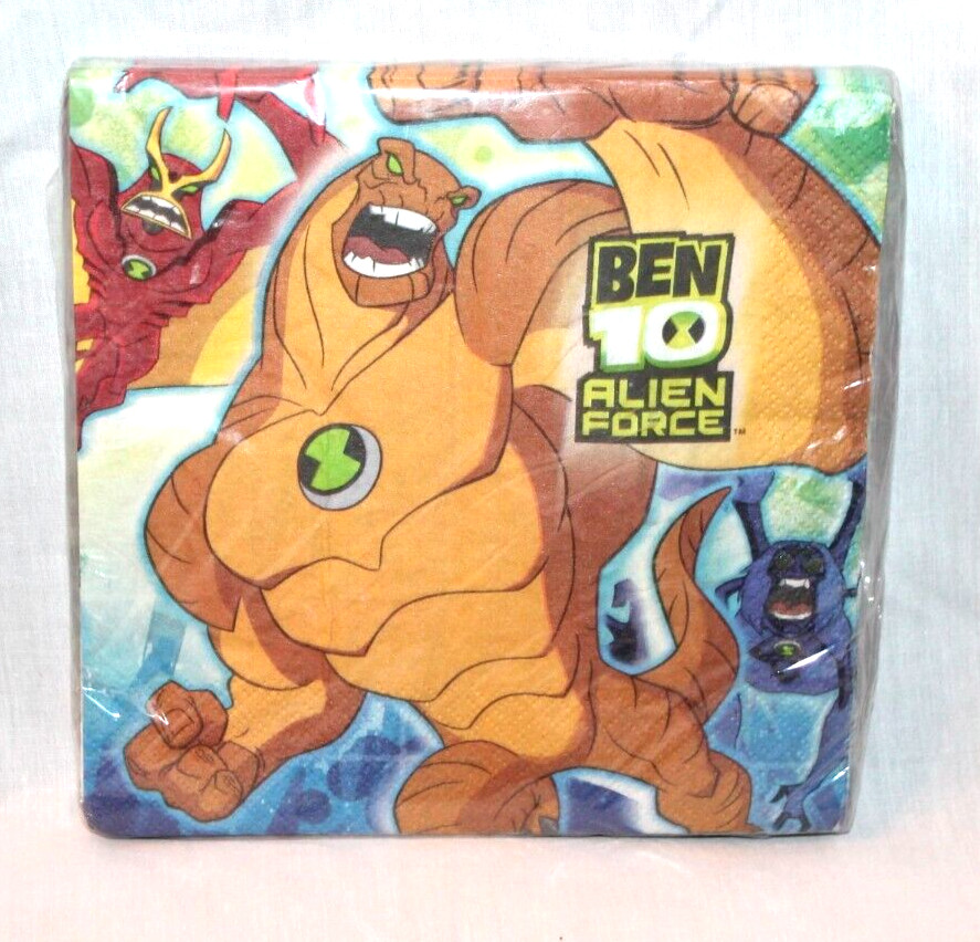 NEW IN PACKAGE BEN 10 CARTOON NETWORK 16- LUNCH NAPKINS PARTY SUPPLIES