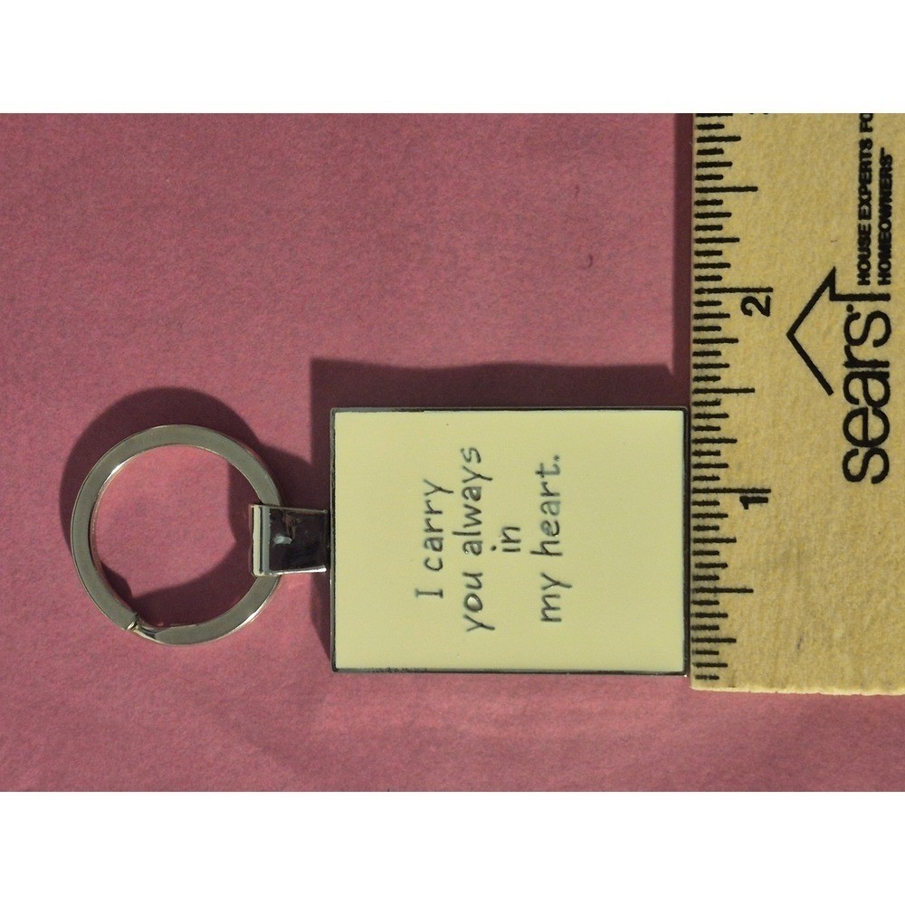 Hallmark I Carry You Always In My Heart Photo Key Chain Cream Metal Frame