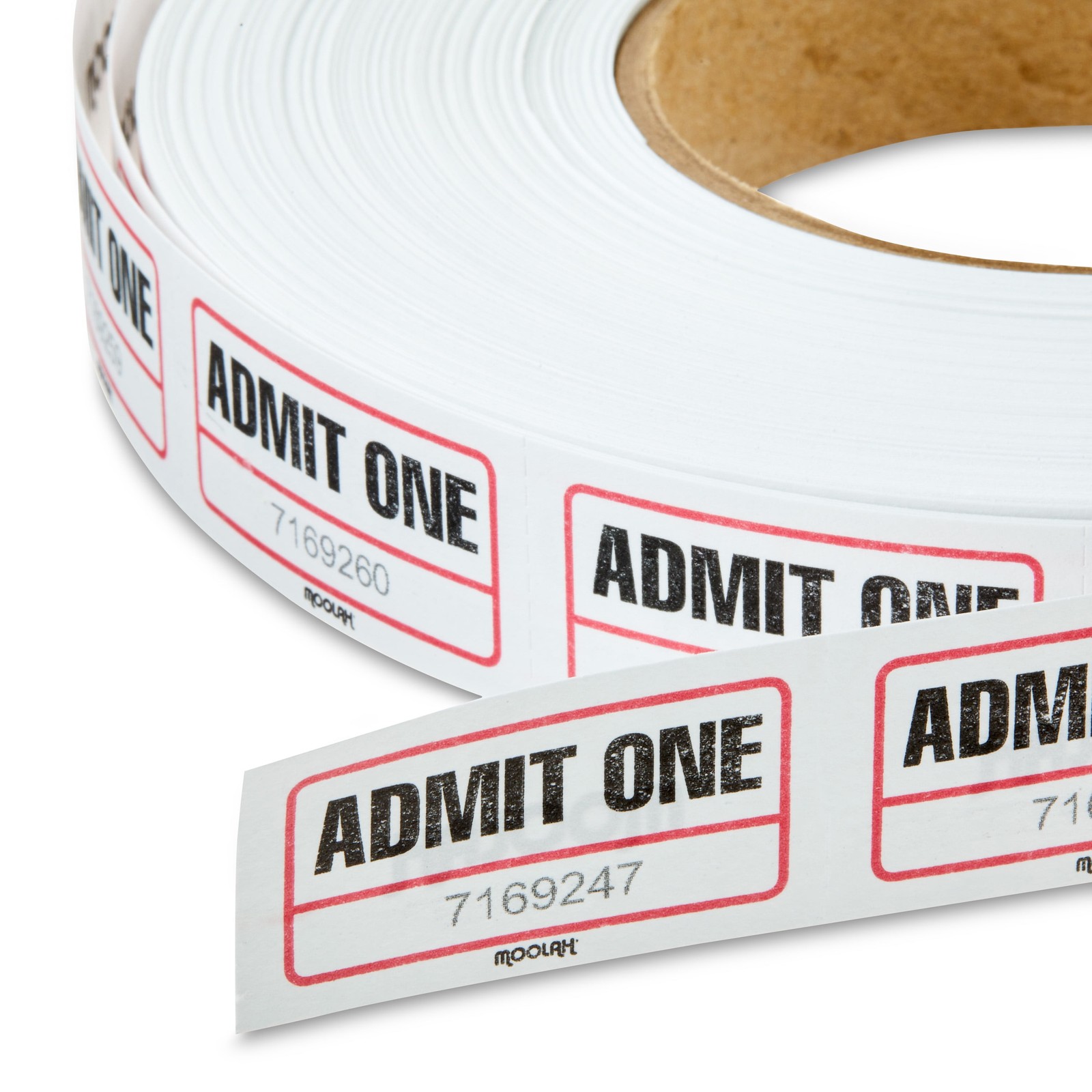 (5 pack) Pen+Gear Single-Ticket Roll, White, Consecutively Numbered, 2000 Count