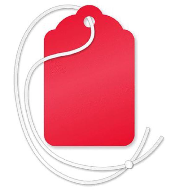 #4 Red String Retail Merchandise Tag 15/16″ x 1-1/2″ You Choose Amt. #7960