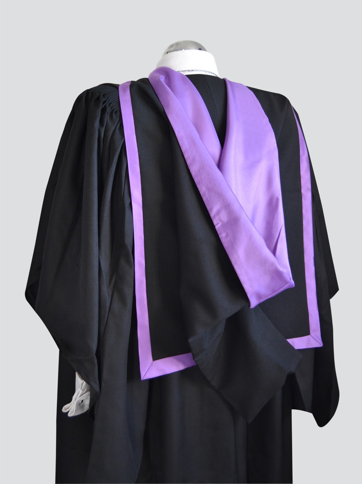 Graduation Gown And Full Hood Set University Bachelor Academic Fluted Robe
