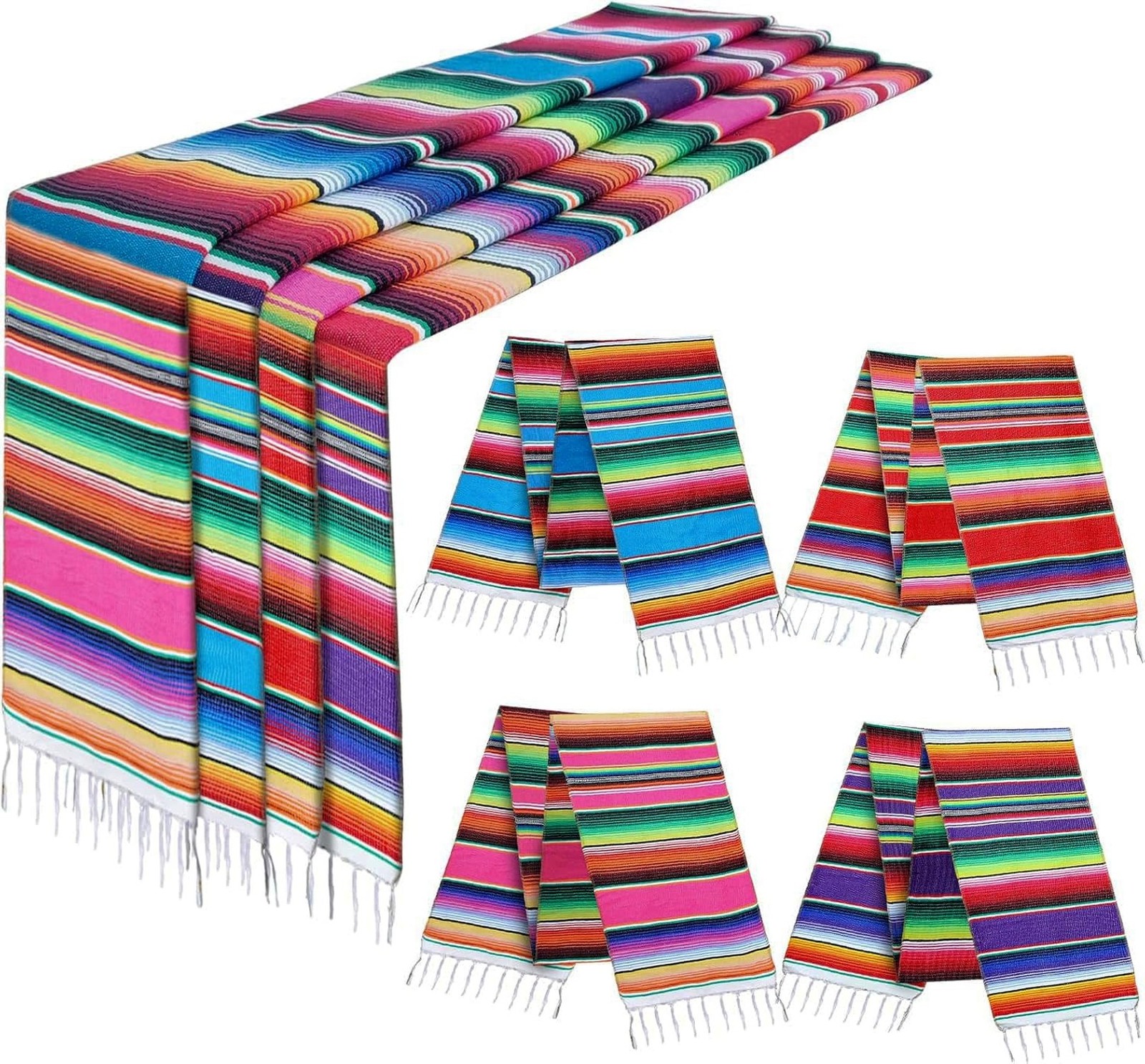 Mexican Table Runner 8Pack 14 x 110 Inches Large Mexican Theme Party Decorati…