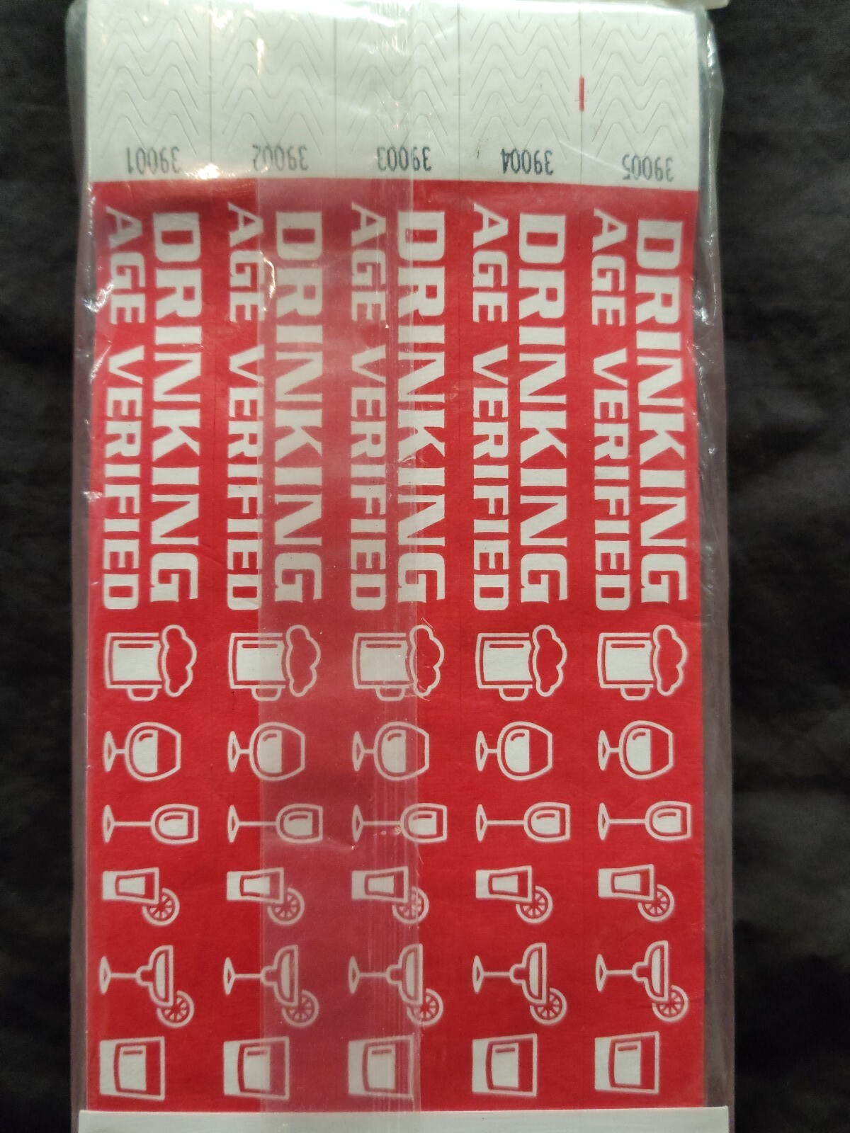 Amscan Red Wristbands 500 Count Drinking Age Verified New