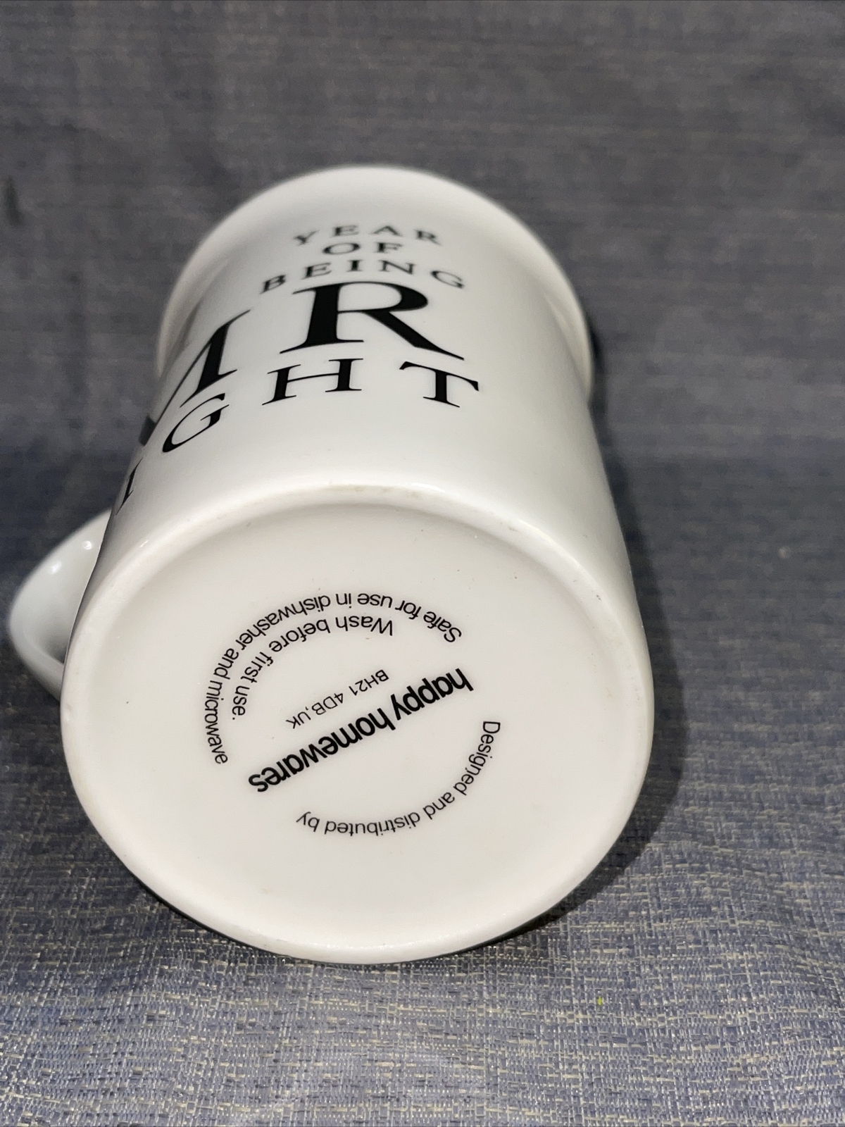 1 Year Anniversary Gift Set of 2 Ceramic Mugs Mr Right and Mrs Always Right