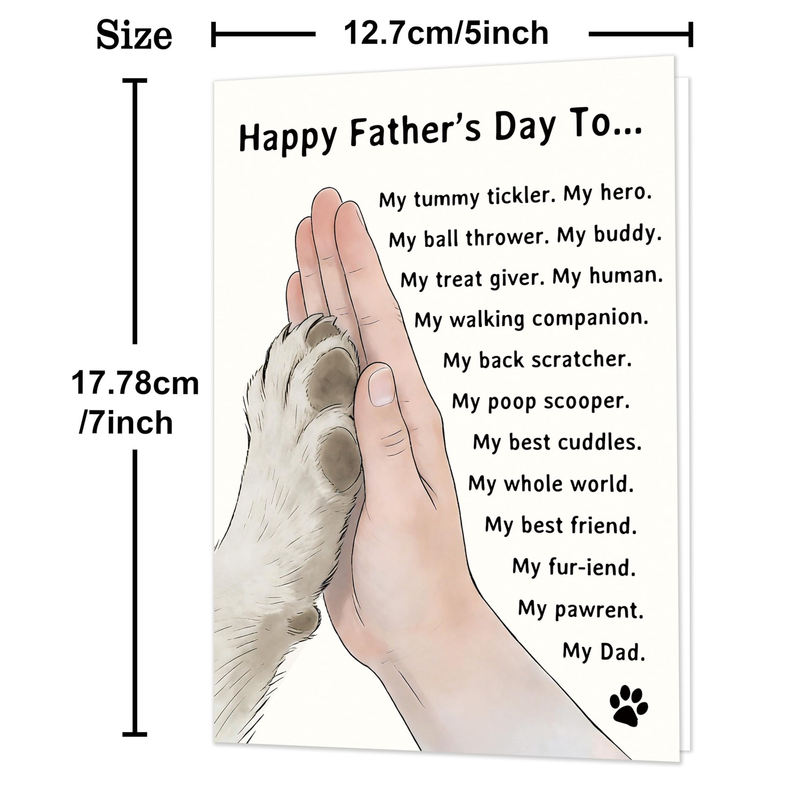 IDU Fathers Day Card Gifts, Dog Dad 7 x 5 inches, ZN-500