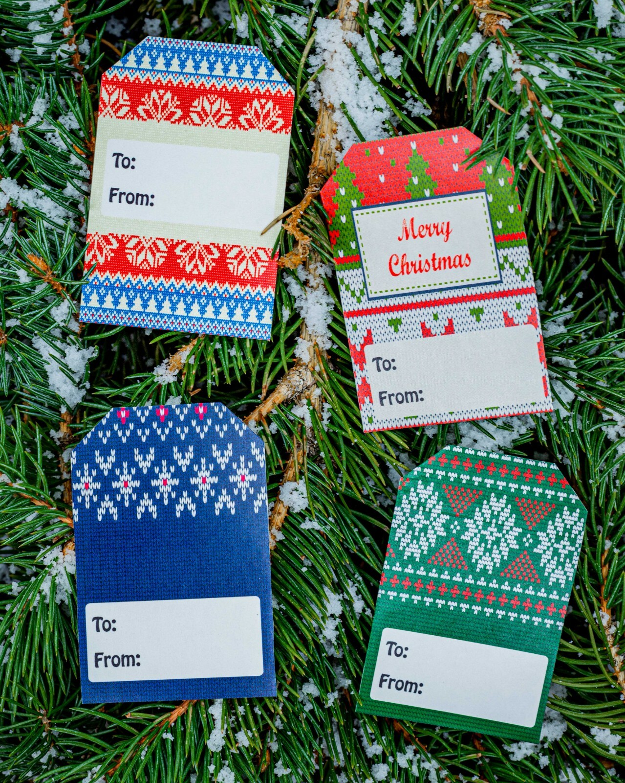 Christmas Sweater Holiday Gift Tags | 2 x 3″ inch – 100 Pack