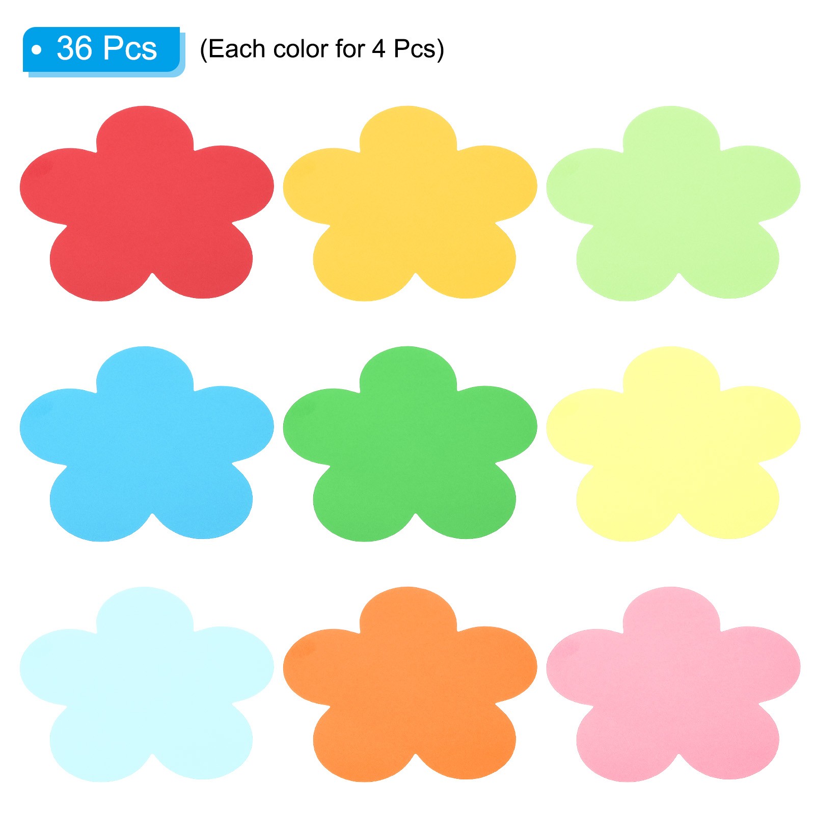 6.1×6.1″Cutouts Paper, 36Pcs Floral Assorted Color Paper, Multicolor