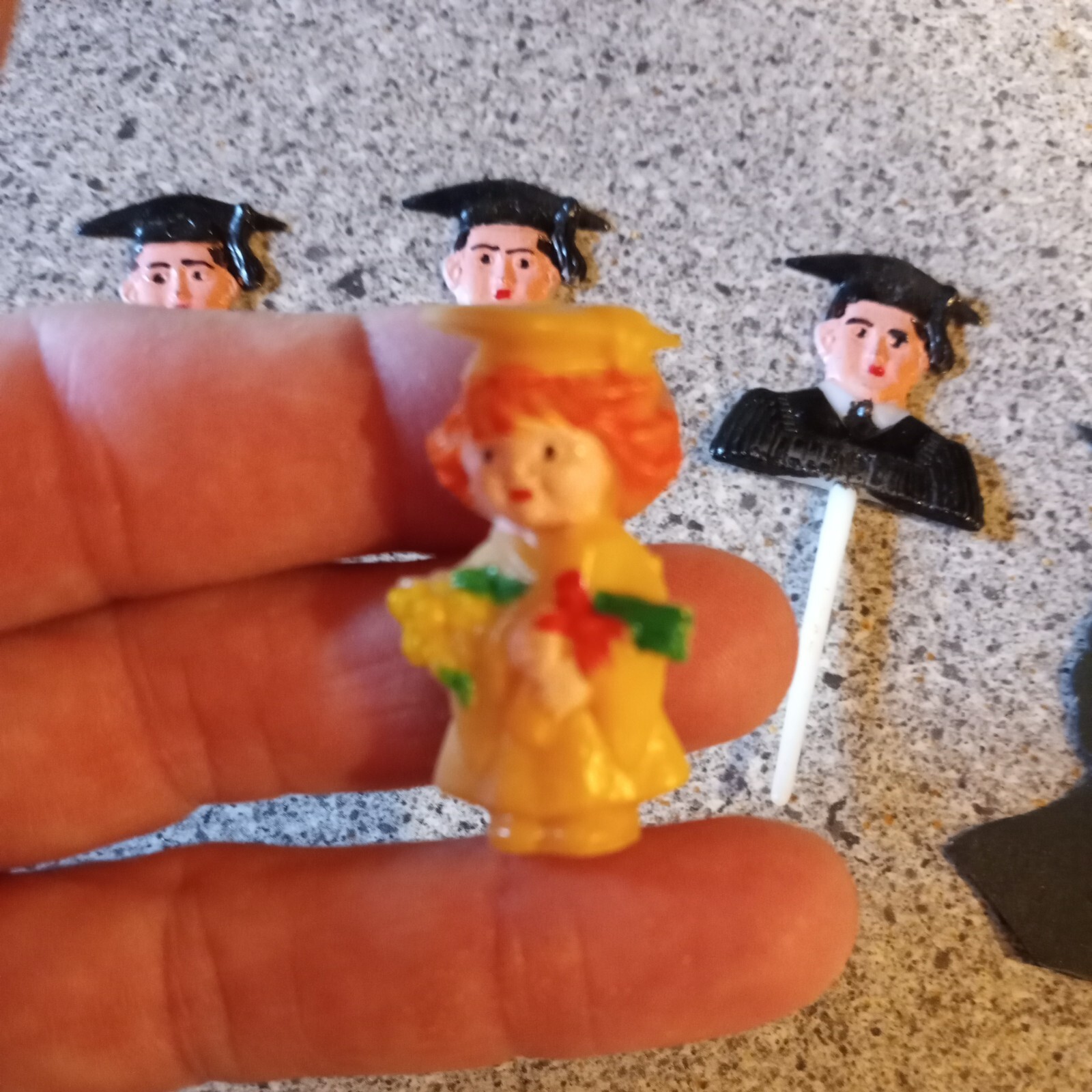Vintage Graduation Cupcake Picks Cake Toppers Man Male Robe Boy  
