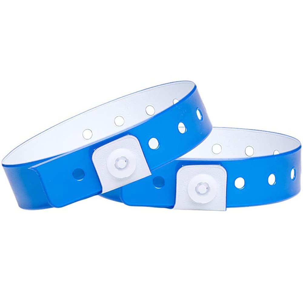 Ouchan Neon Blue Vinyl Wristbands – 100 Pack Plastic 100pcs,
