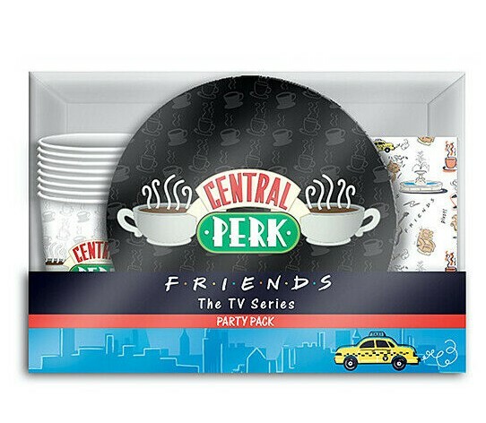 Friends Black & White Multicolor Central Perk 60-Ct Party Set 25th Anniversary