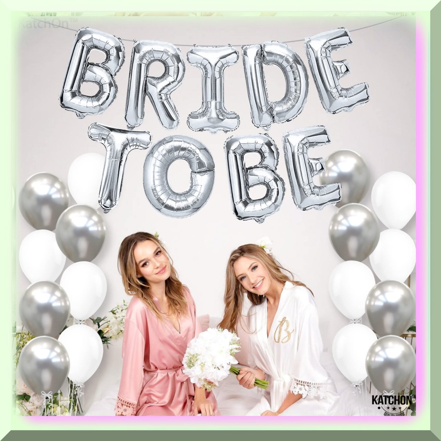 Bride to Be Balloon Set with Silver Balloons