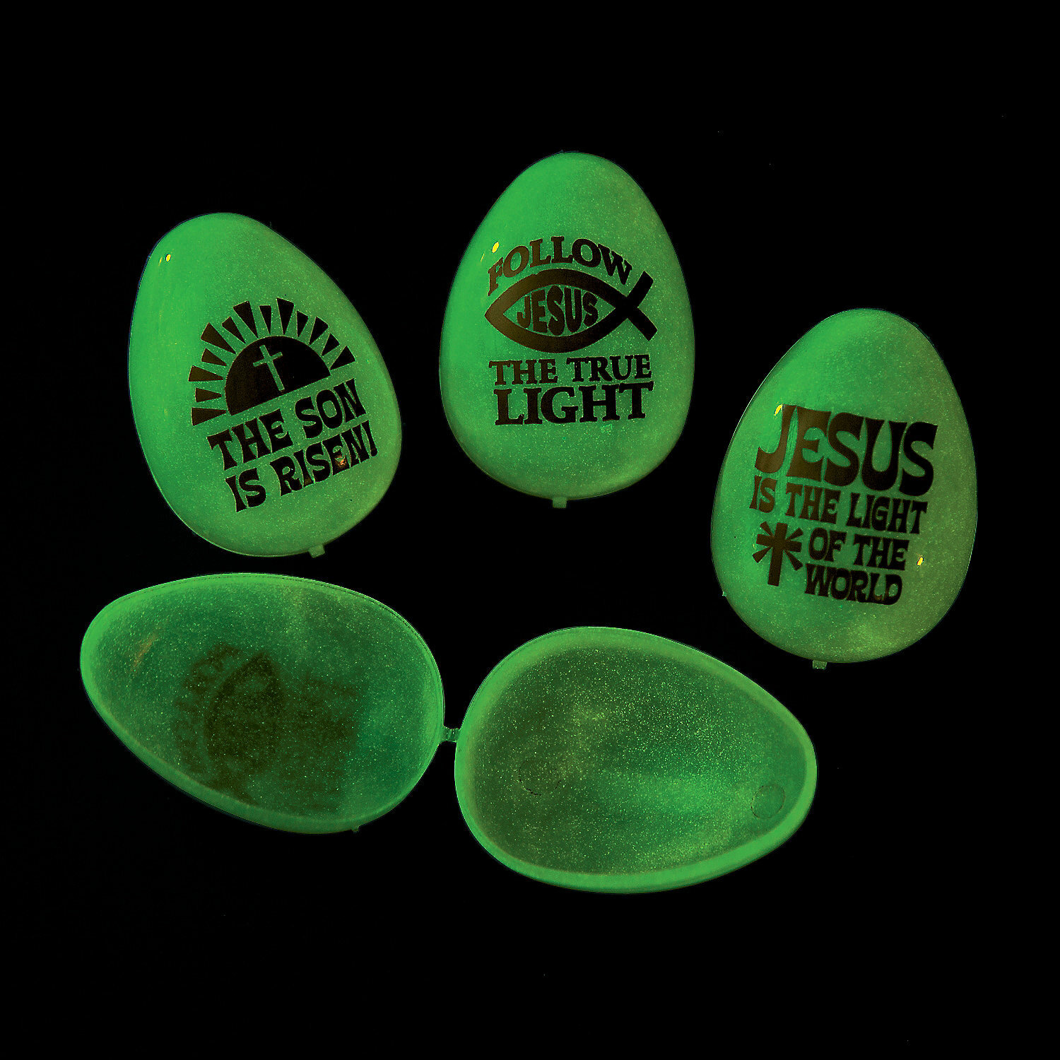 Jesus Is The Light Glow-In-The-Dark Plastic Easter Eggs, 72 Pc.