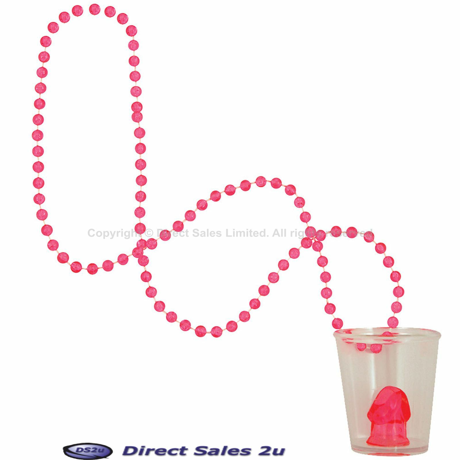 Willy Shot Glass On Bead Necklace Chain ONE Hen Party Girls Night Willie Pecker