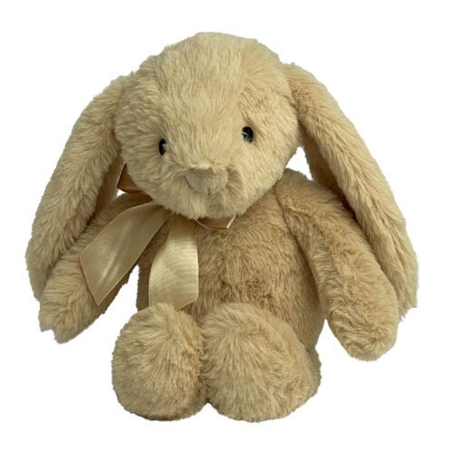 Easter Bunny Soft Plush Toy Light Brown with Bow – Easter Gift Supplies