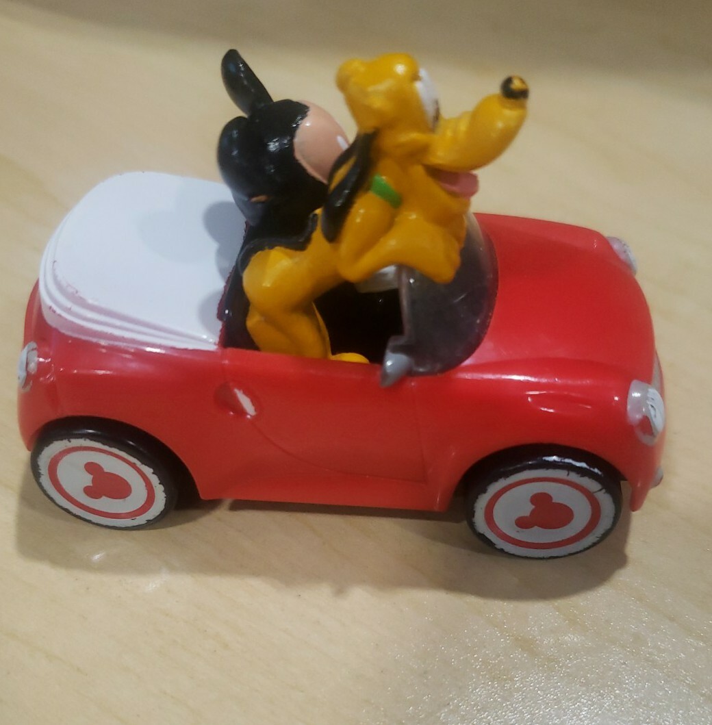 DecoPac Mickey Mouse and Pluto in Rolling Red Car Cake Topper Disney