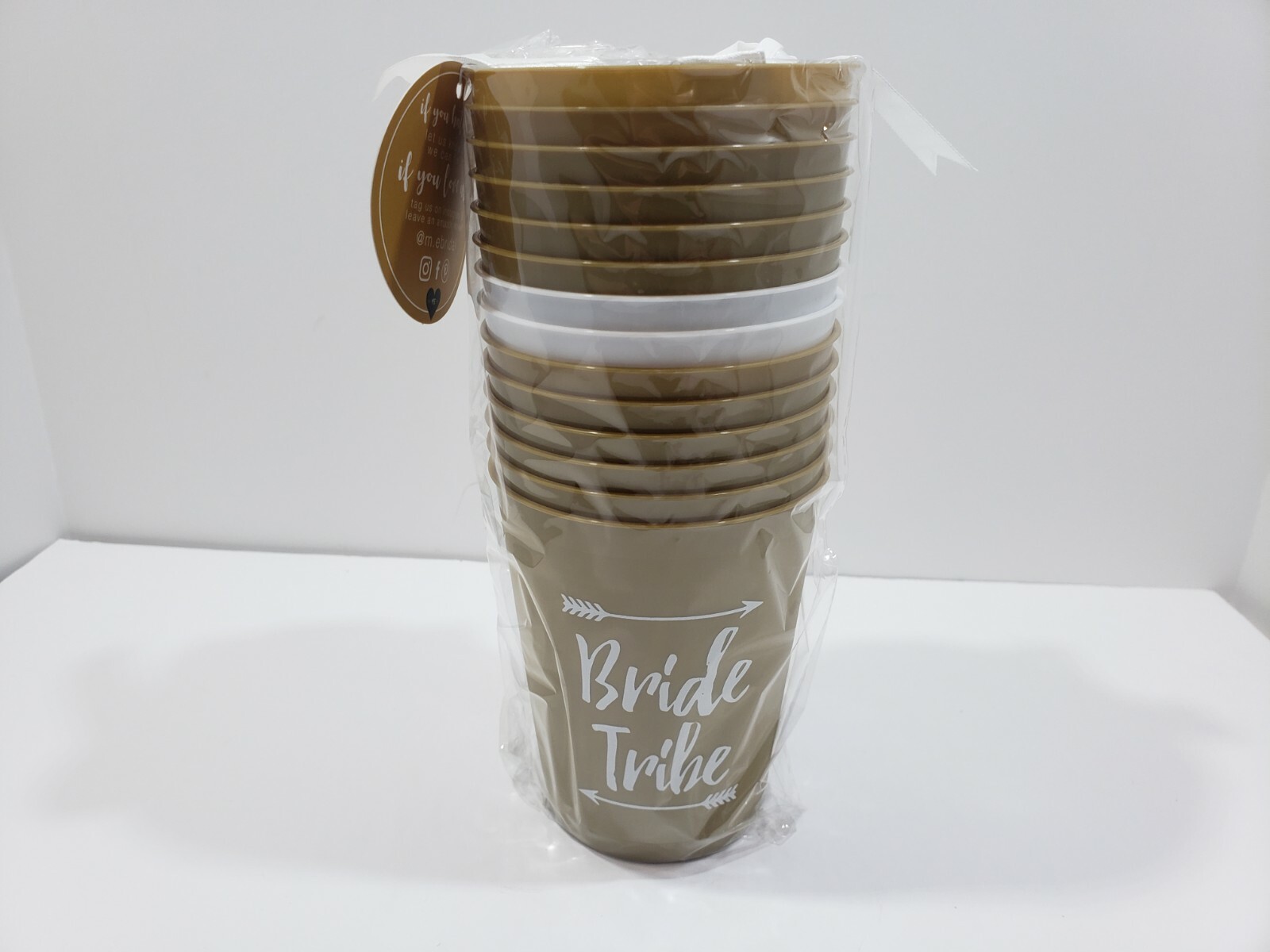 Bridal Shower Bachelorette Party Decorations 14 Bride Tribe Cups Gold