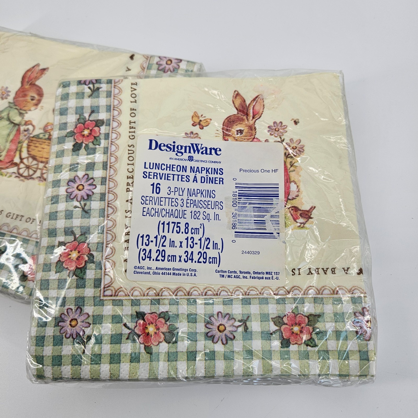 Vintage DesignWare Bunny Baby Shower Supplies Tablecloths Cups Plates Napkins