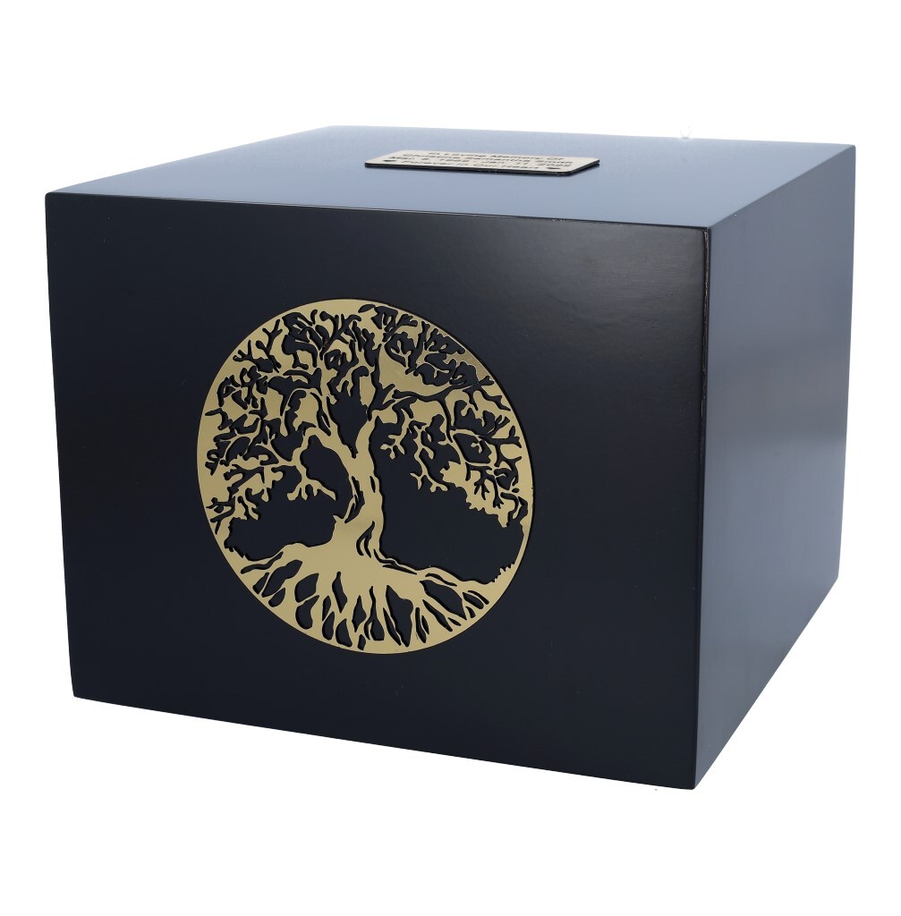 Tree of life cremation urn for human ashes black box ashes casket large size urn