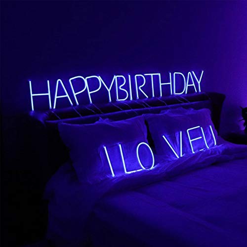 Light Up Letters Neon Signs, Blue Alphabet Neon Lights Wall Decor for Home, O