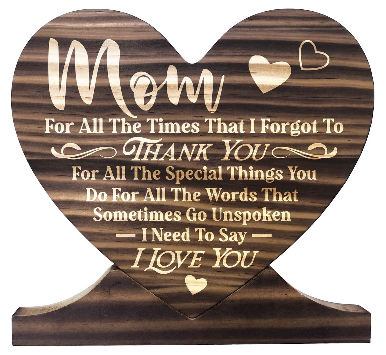 Thank You Mom Gifts, from Daughter or Son Wood Signs, Gift Wood Plaque Heart,…