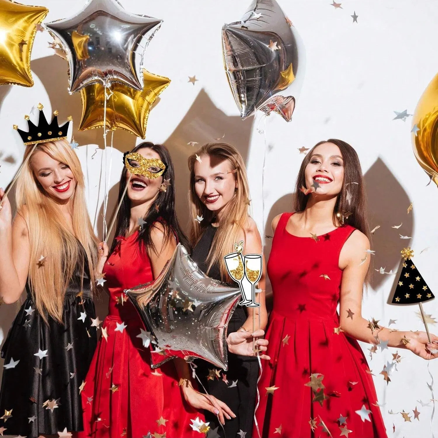 24 Pieces Party Photo Booth Props For Birthday Weddings Graduation Prom Party Su
