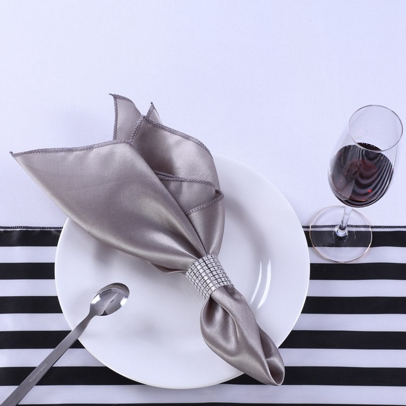 Satin Napkins Plain Fabric 10pcs for Wedding Table Cloth Decoration Dinner
