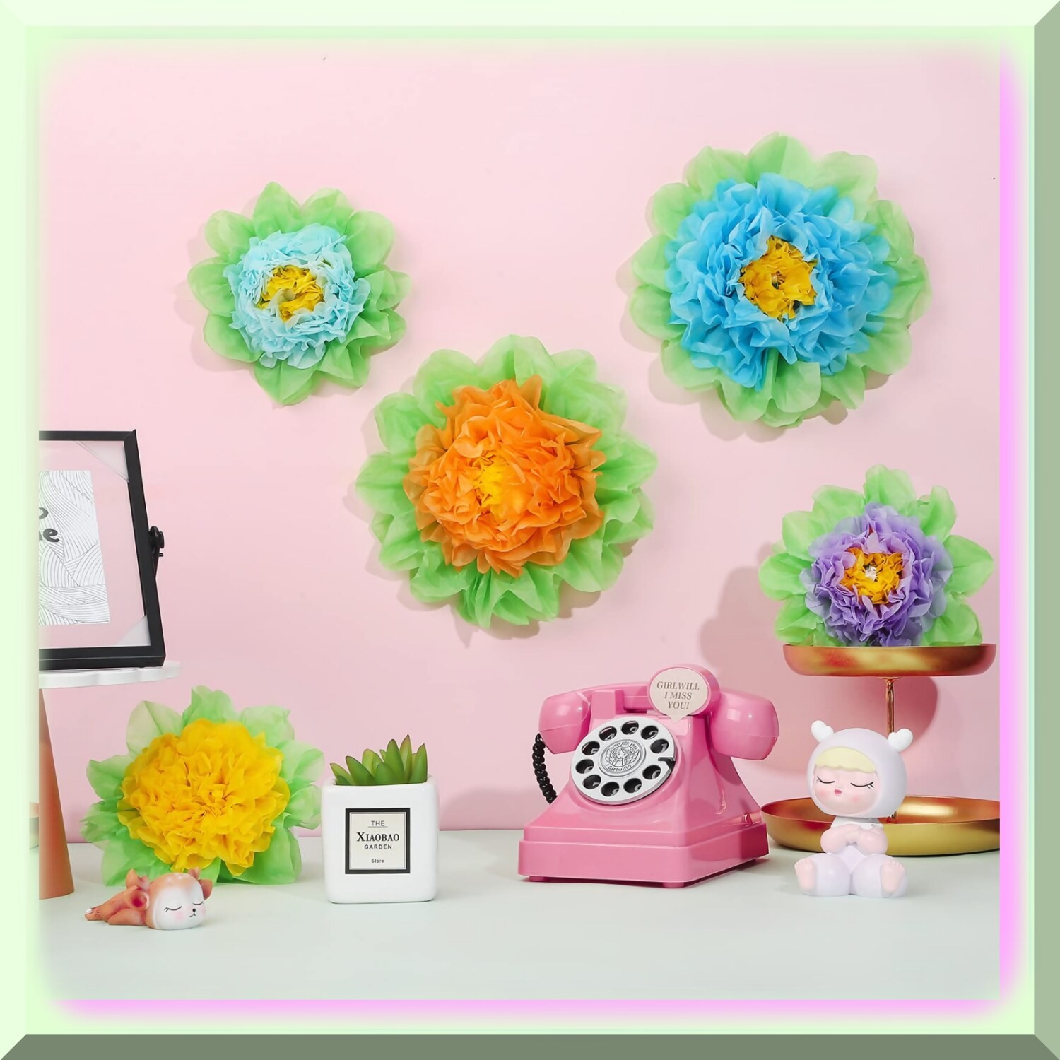 Colorful Paper Flower Party Pack 18 Blooms