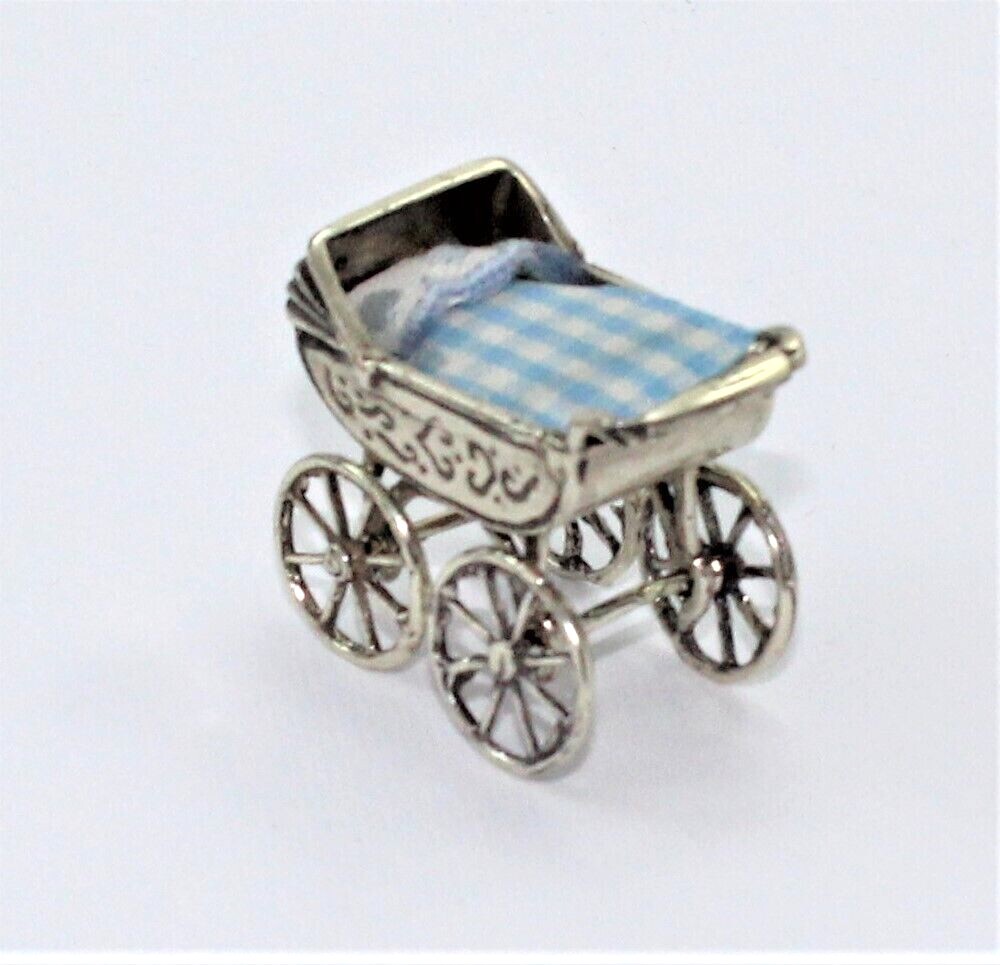 Baby Birth Favor Baby Stroller in Vintage Silver New