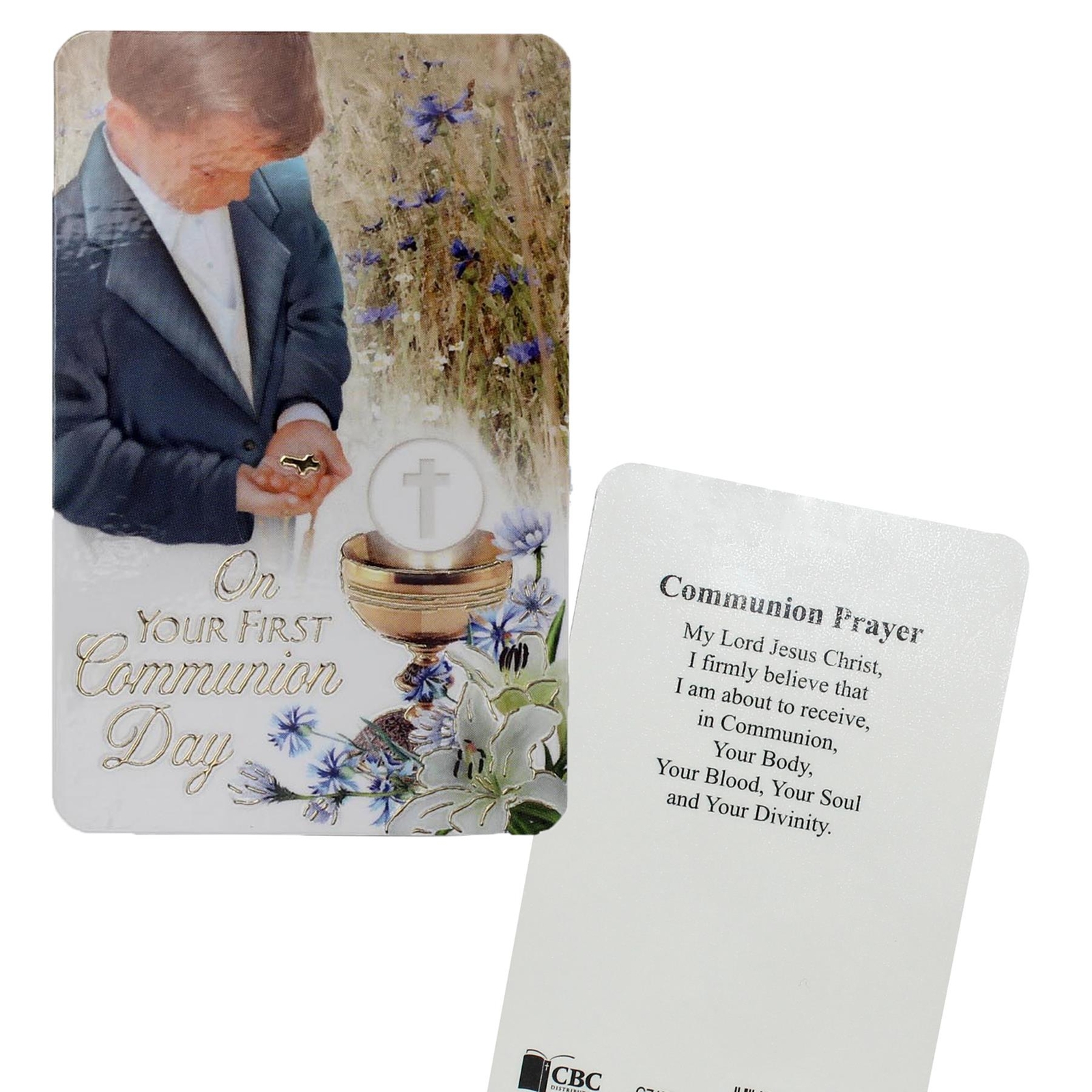 First Holy Communion Card and Envelope with Prayer card Gold Detail – C27607