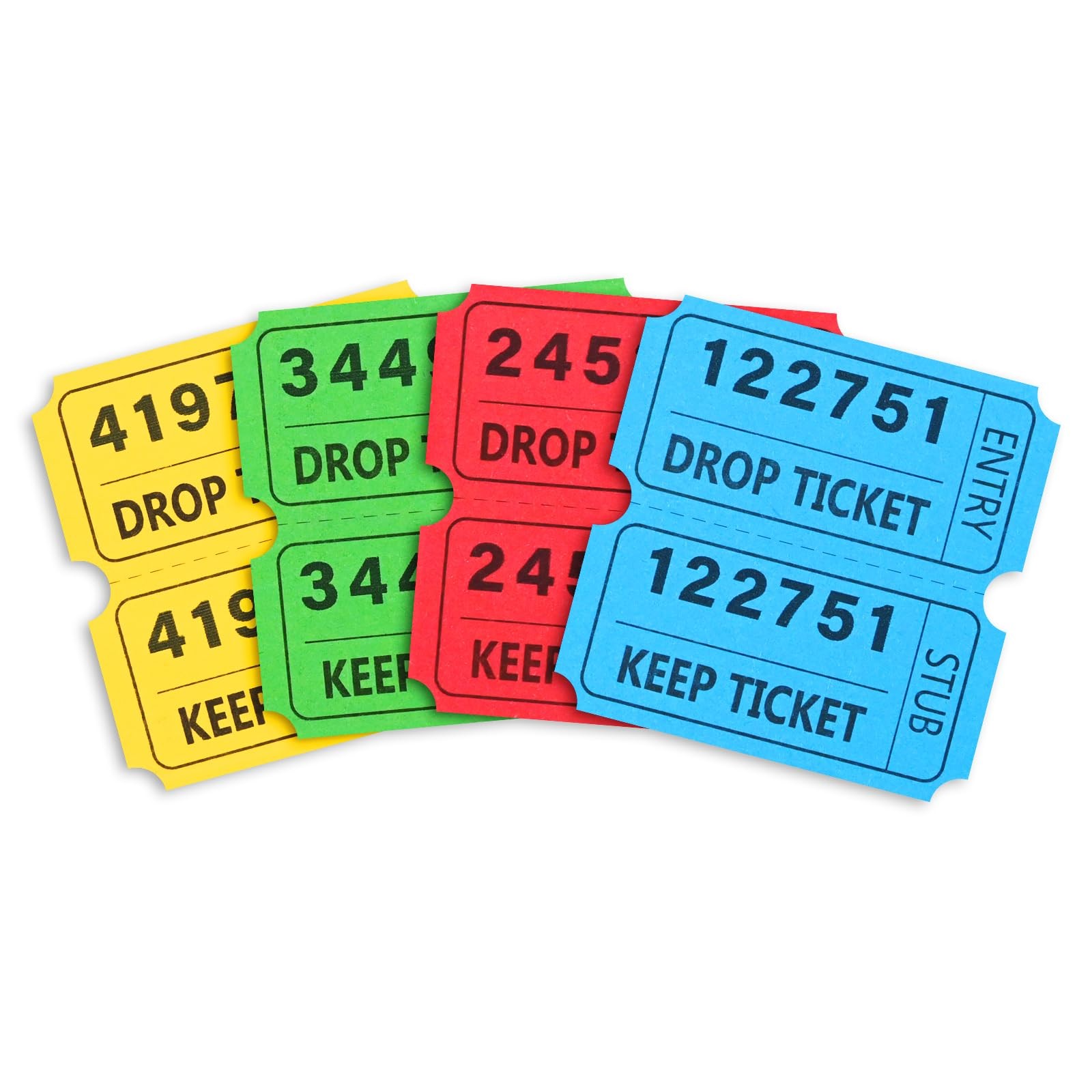 2000 Pcs 50/50 Raffle Tickets, Large Bold Numbers Double Tickets, 2″X2″ Ticket f