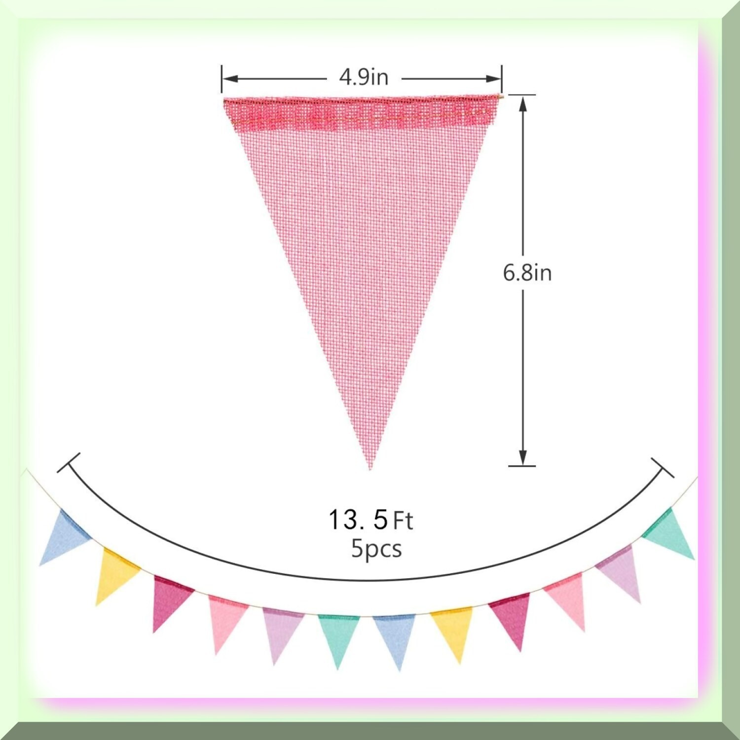 Multicolor Burlap Pennant Banner for Festivals and Parties