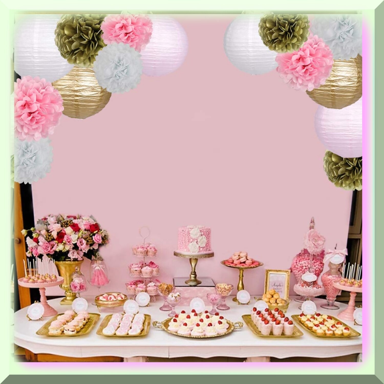 Celebration Kit with Lanterns and Pom Poms