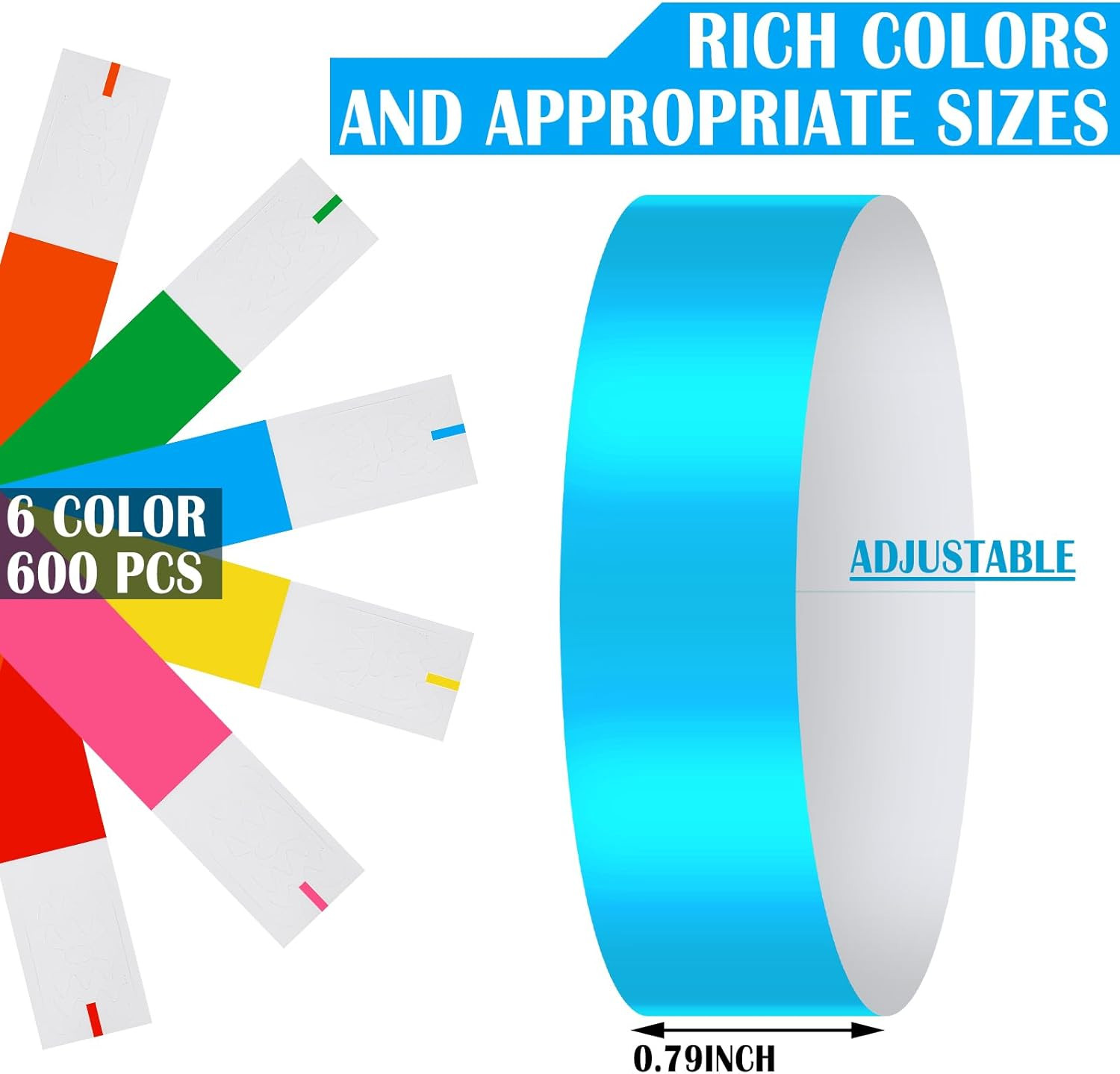 Epakh Paper Wristbands Neon Wrist Bands Waterproof Handbands for Events Lightwei