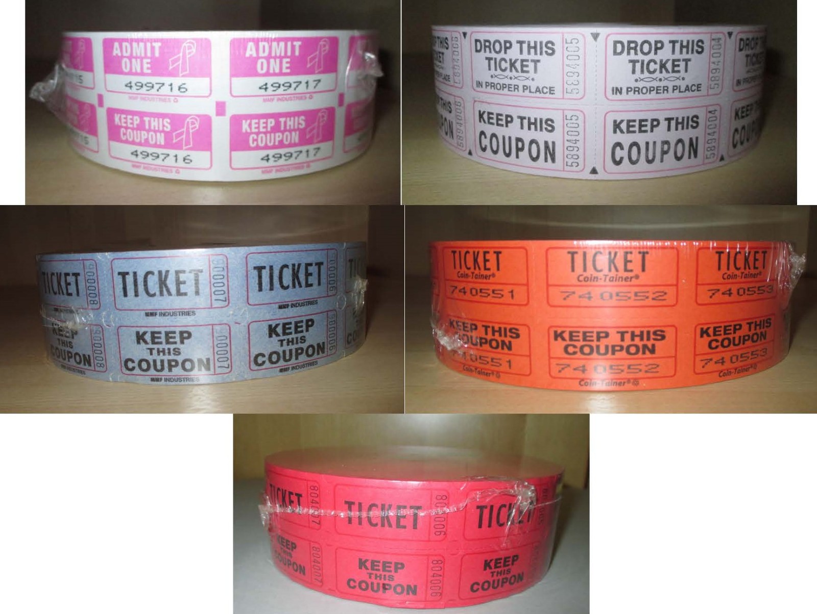 Roll of 2000 Double Stub Tickets Door Prize Raffle 50/50 Carnival Events