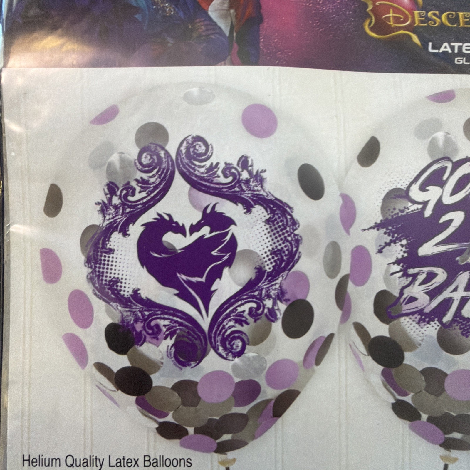Disney Descendants Party Celebration Balloons 3 W/ Confetti 12″ Pack of 6 New