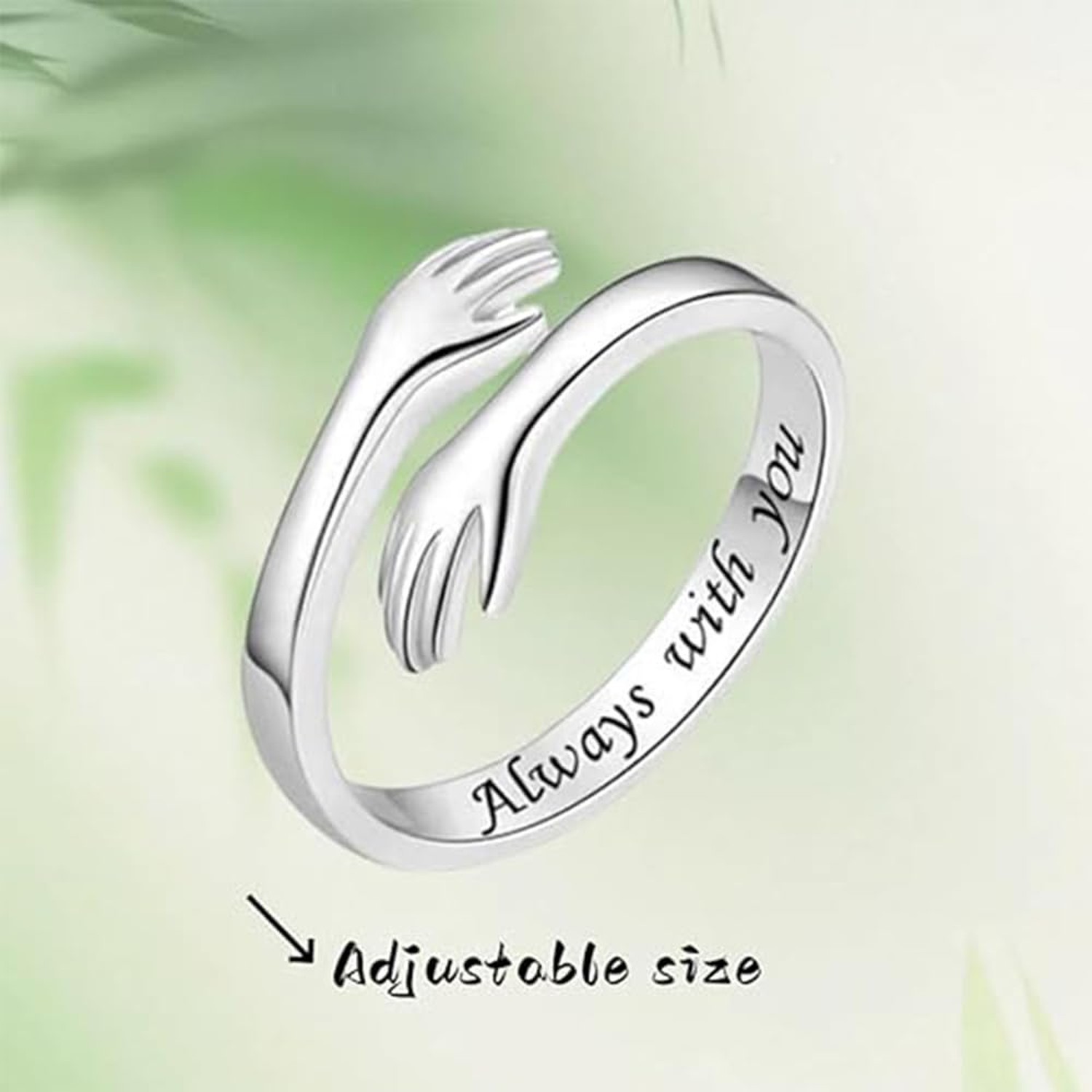 DIOWUS To My Granddaughter Hug Ring For Hope Rings, Inspirational Stainless S…