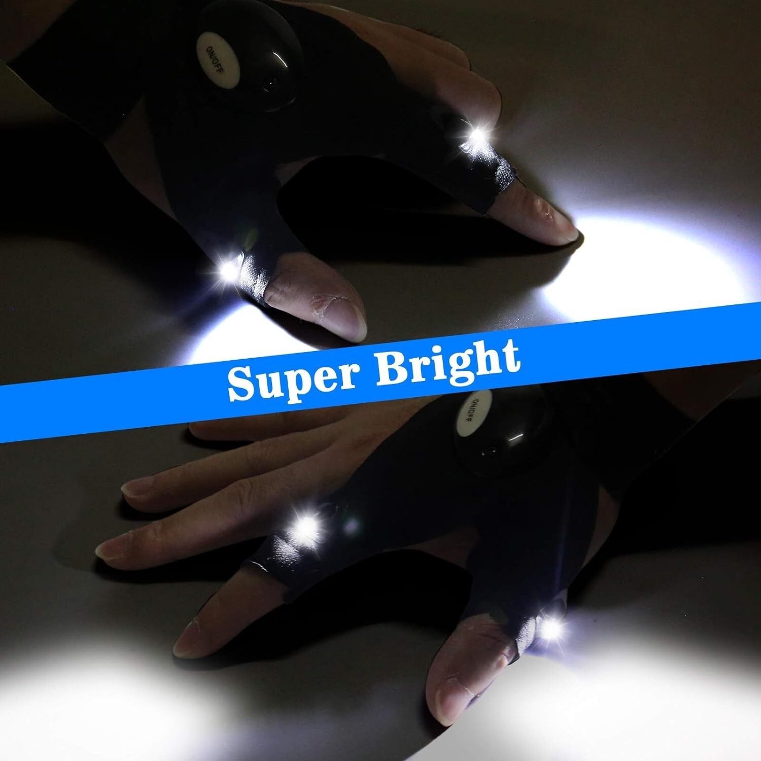 Cool LED Flashlight Gloves Birthday Xmas Gadget Gift For Men Dad Him BF Son Boy