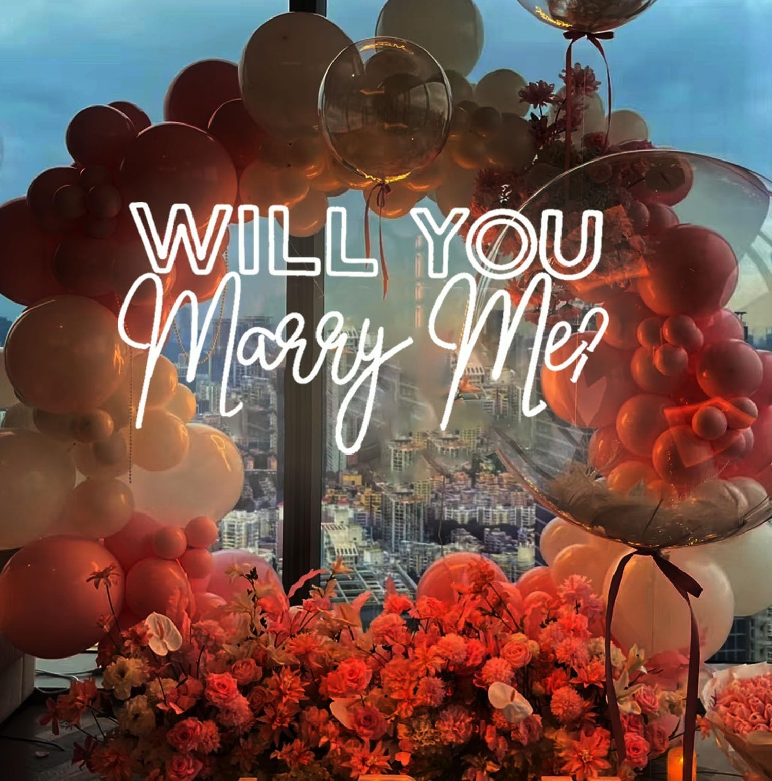 WILL YOU Marry Me? Neon Sign Custom Large Wedding Engagement Party Backdrop L…