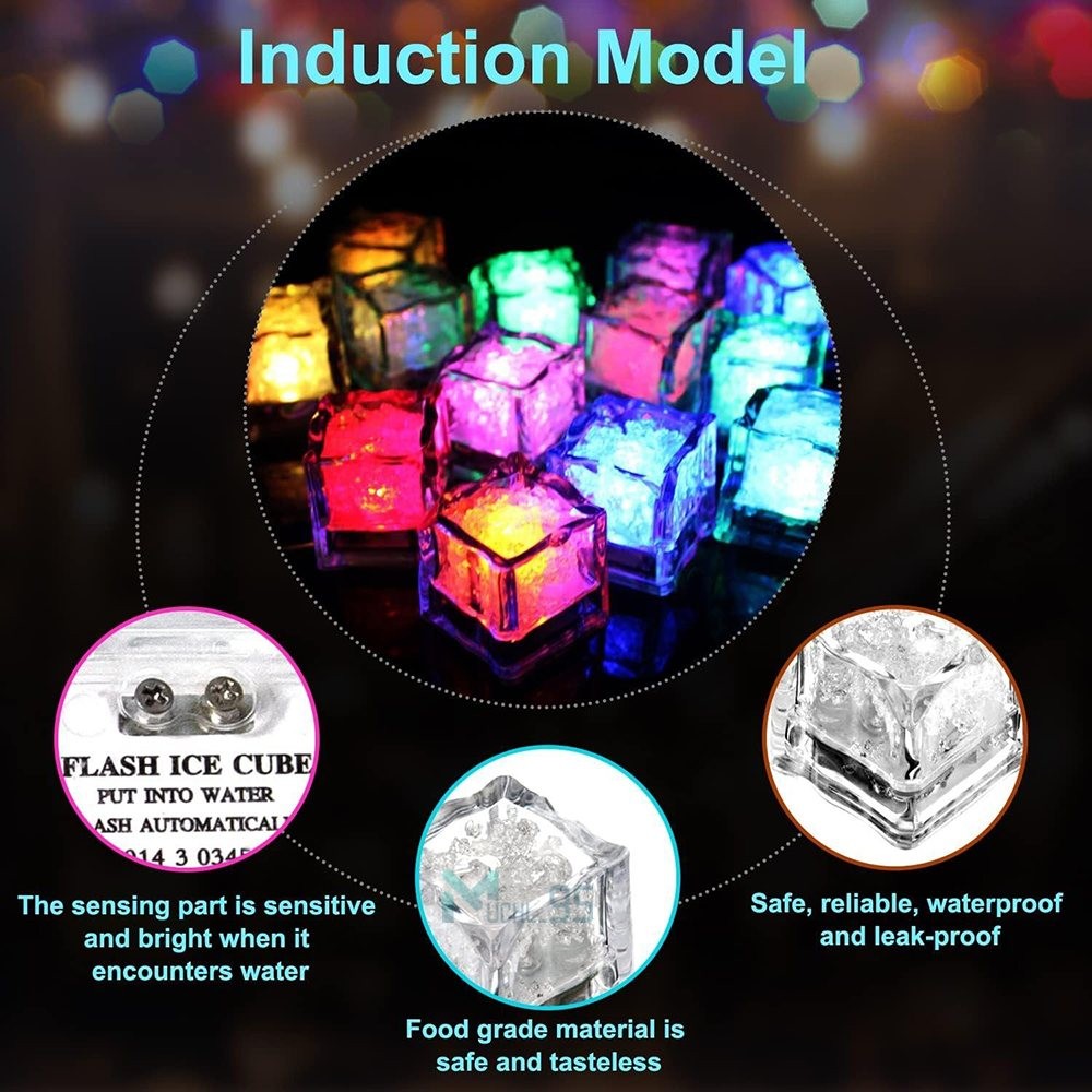 ICE CUBES LEDS light up 24 – 120 Multicolor & flash ,drinks parties lowest price
