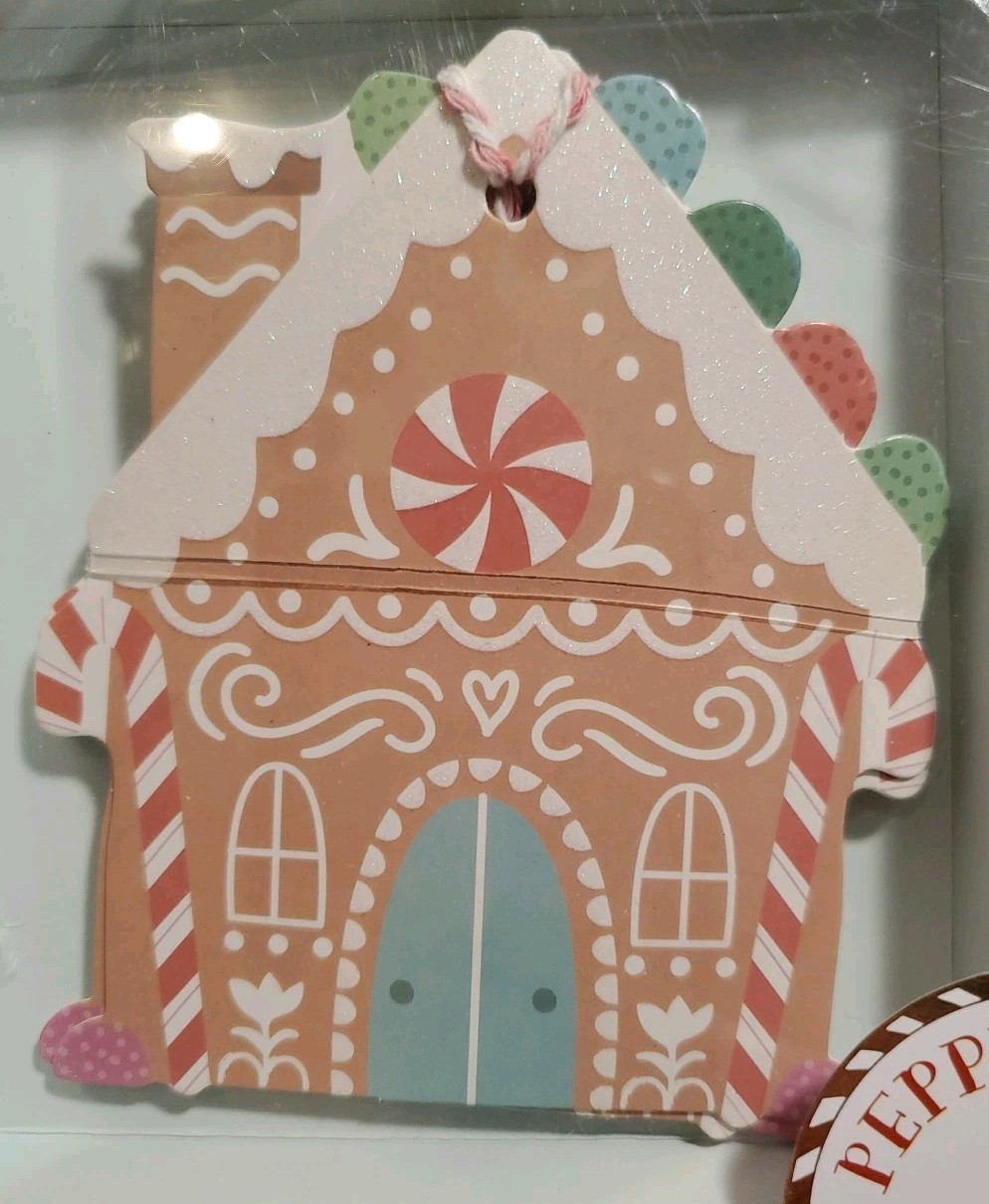 Peppermint & Pine 2 Boxes of Gingerbread House Gift Tags – Set of 20 (2 Designs)