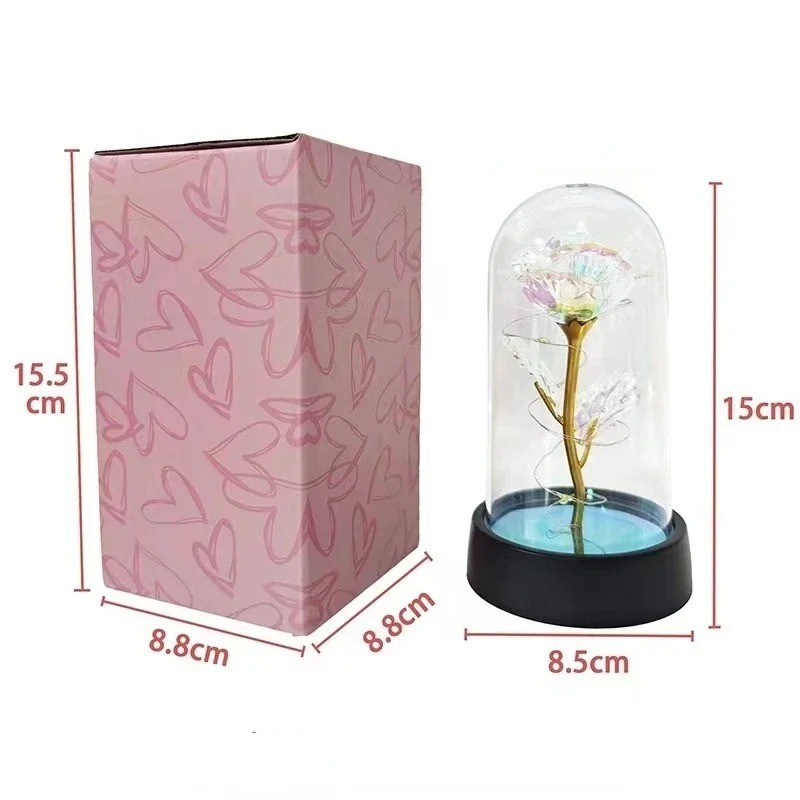 Galaxy Rose Flower gift LED light Beauty and the Beast rose Kit for Mom wife GF
