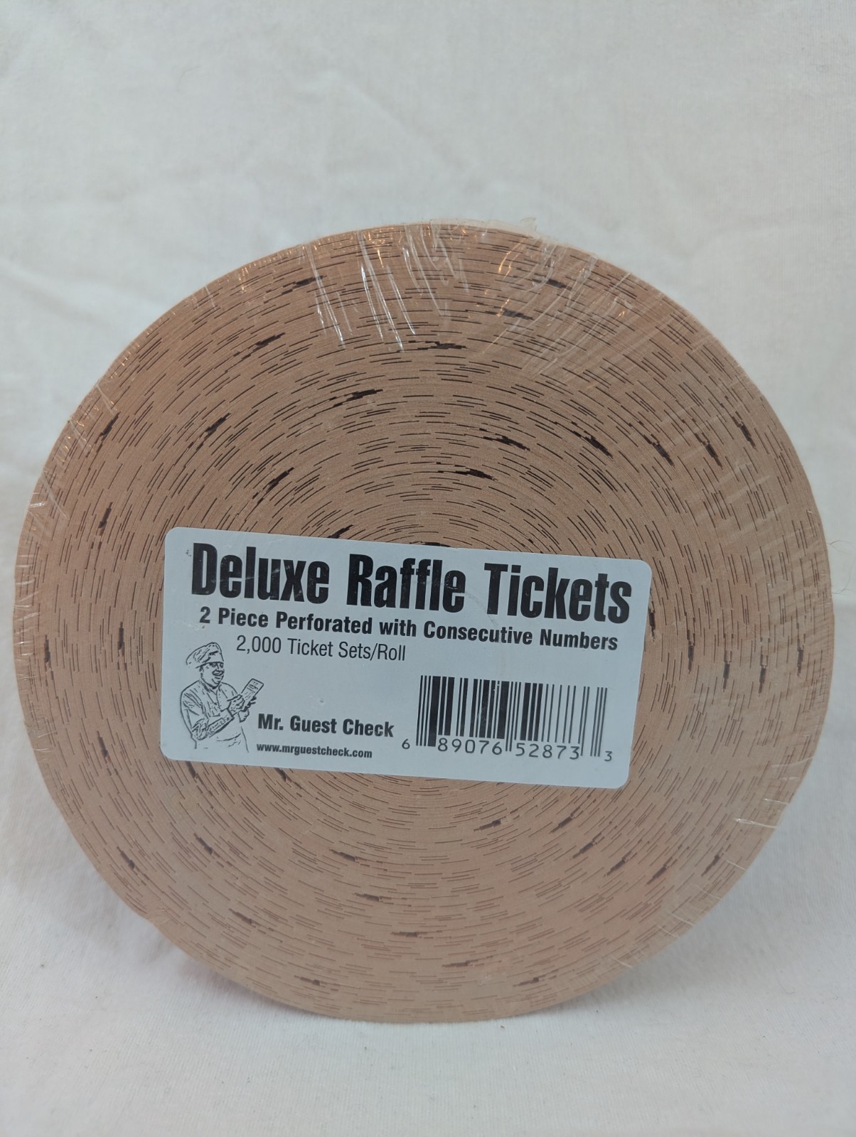 New Mr. Guest Check Deluxe Raffle Tickets 2000 Double Roll Orange Perforated