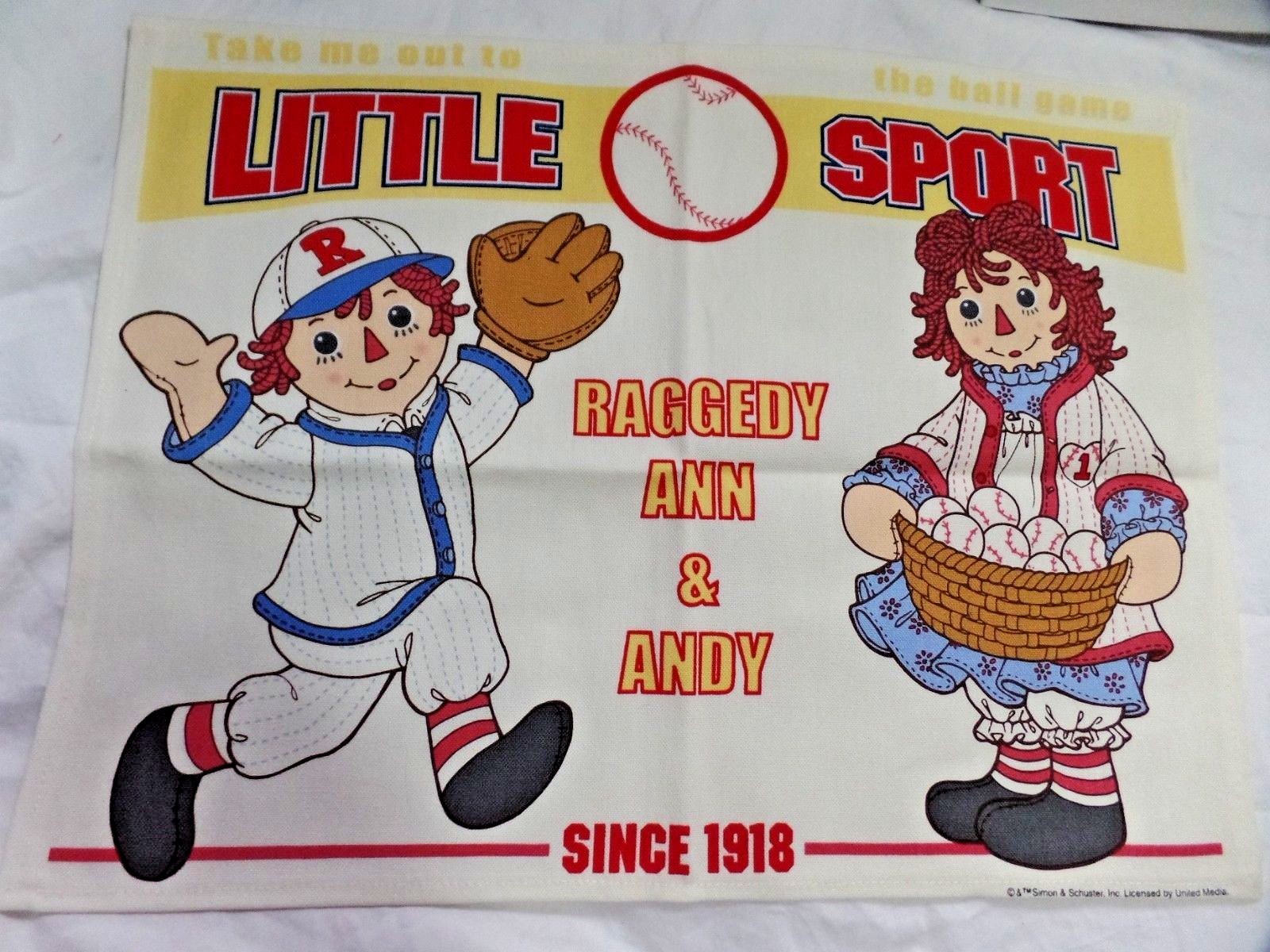 Raggedy Ann & Andy Postcards Place Mat Coasters 2002 Plate Notebook Baseball LOT