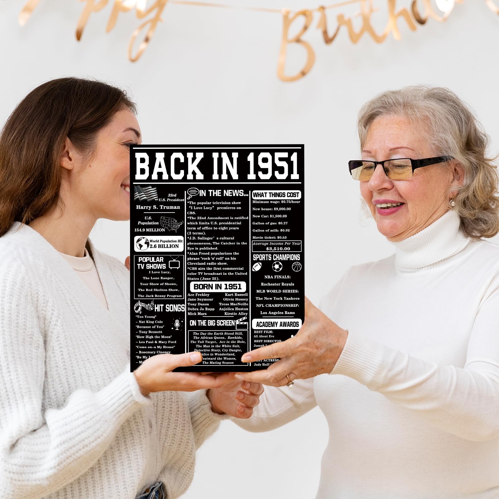 Asmallgf Happy 75th Birthday Gifts for Woman Man, 10.6 x 7.9 inches,