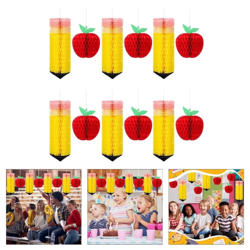 12Pcs Durable Paper Garlands Ceiling Hanging Ornament for Classroom Celebration