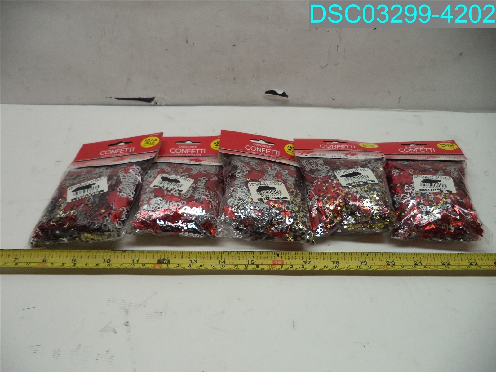 QTY=5: Amscan Apple Red Congrats Grad Confetti 048419747383