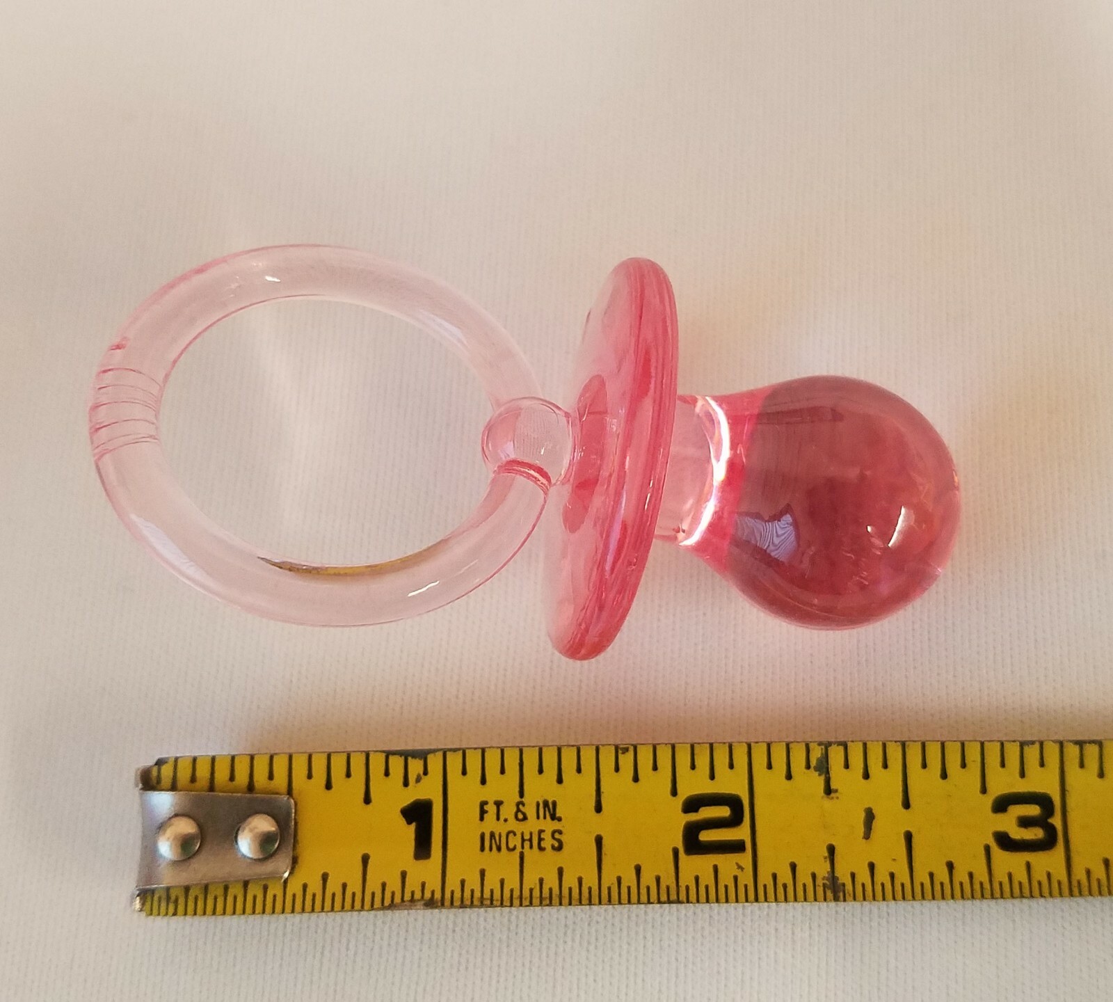 Lot of 15 Large Pink Acrylic Plastic Pacifiers Baby Shower Favors Decorations
