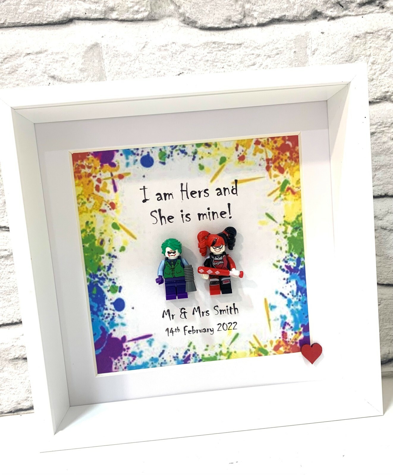 Personalised Valentines Gift | Joker & Harley Quinn | Superhero Gifts