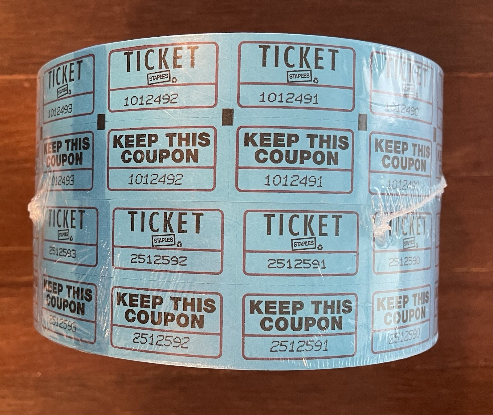 Staples Raffle Tickets Double Stub Rolls of Split the Pot 50/50 – 4,000 pairs!