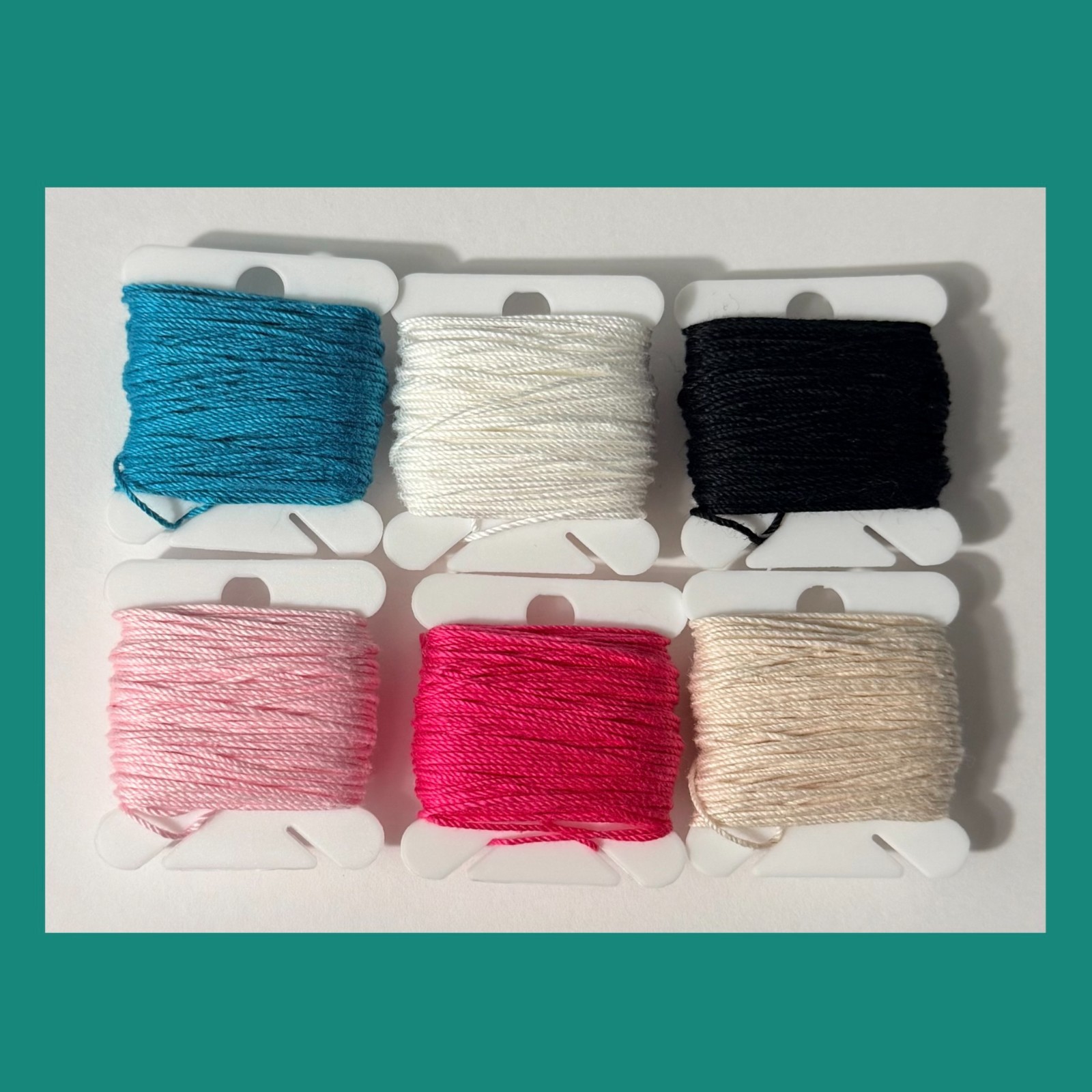 READY TO SHIP 40 feet of string white pastel pink hot pink black off white teal